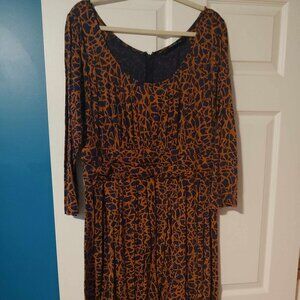 Eshakti Plus Rust and Navy Midi Dress